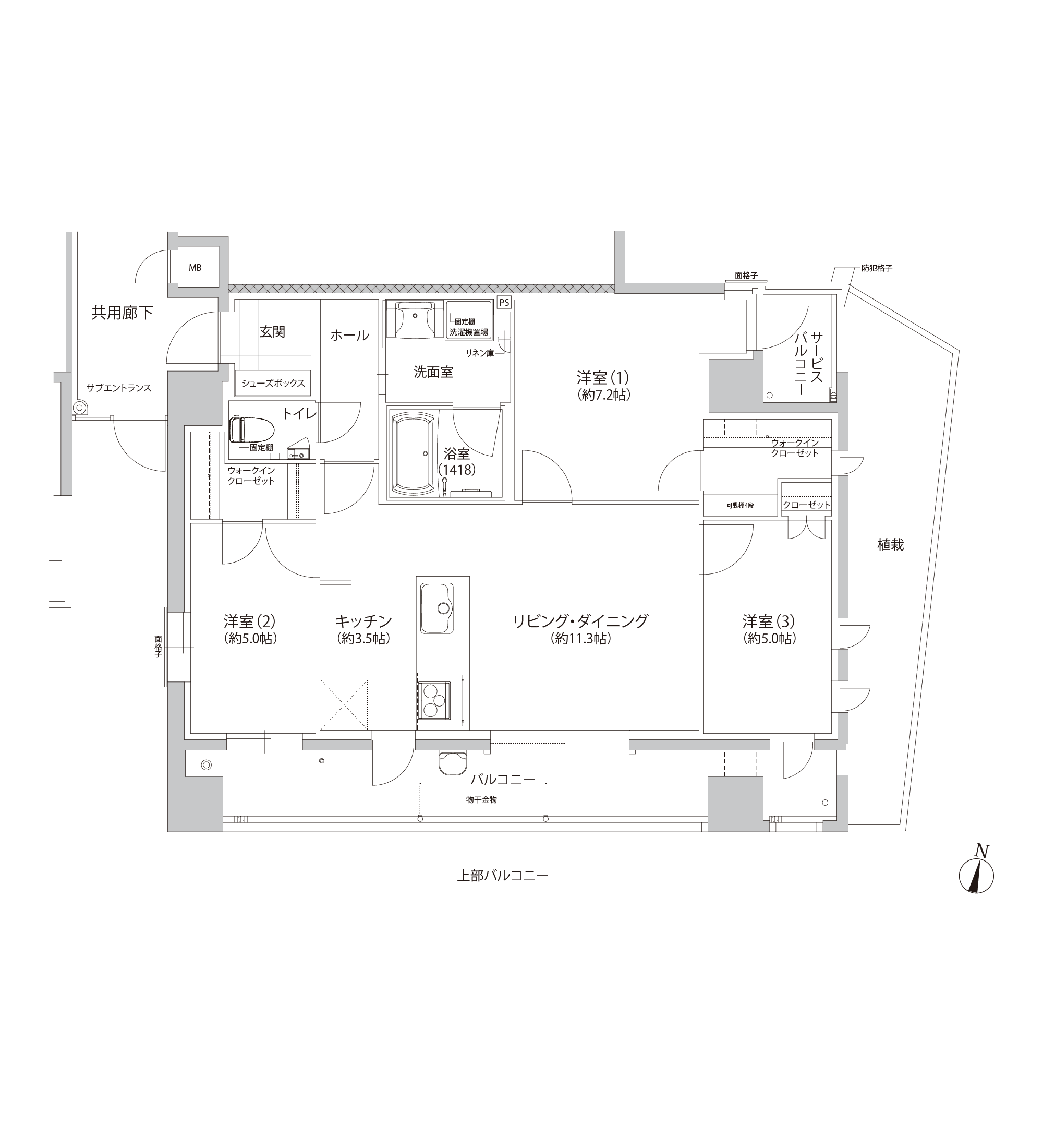 Lタイプ間取り図